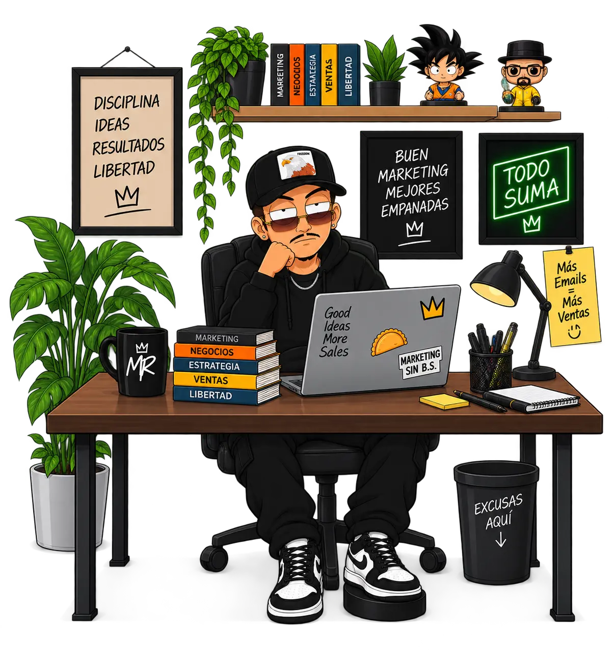 Manuel Rosen trabajando en su oficina